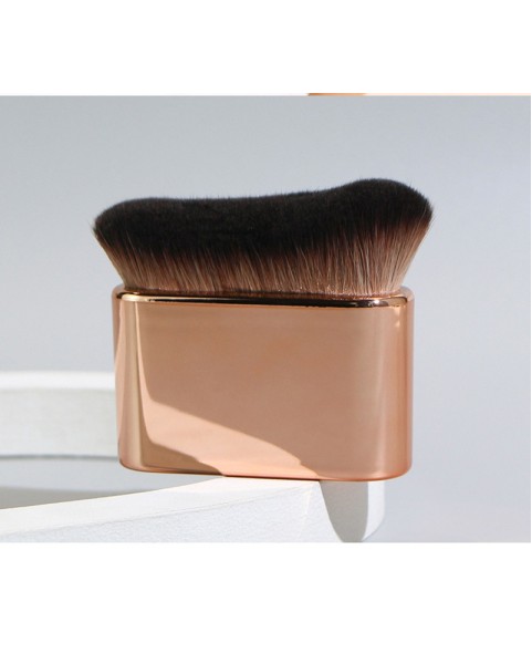 Foundation Brush with Wave Shaped Head for Liquid, Cream, Powder, Large Premium Synthetic Bristles