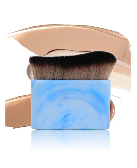 Foundation Brush with Wave Shaped Head for Liquid, Cream, Powder, Large Premium Synthetic Bristles