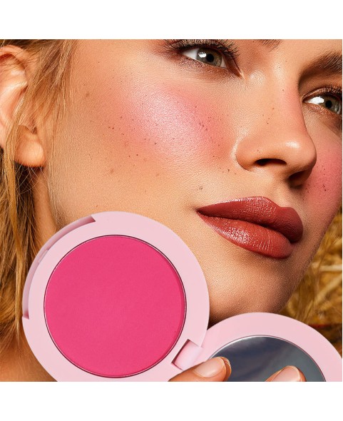 Pressed Powder Blush for Cheeks, High Pigment Mineral Face Makeup Creates a Natural, Healthy Glow