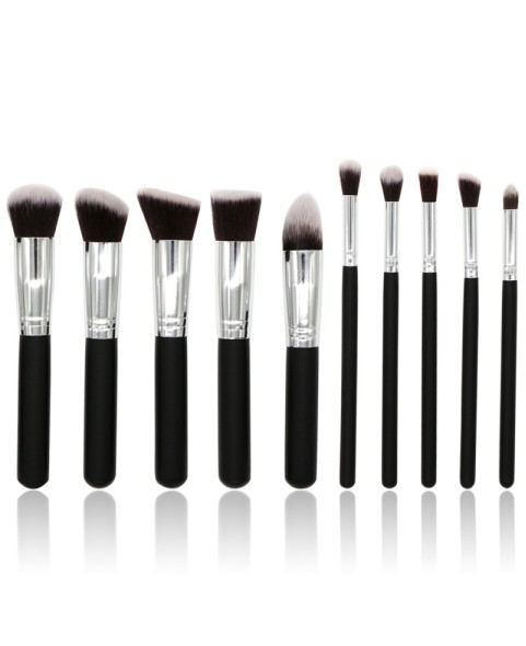 Elegant Makeup Brushes, 10Pcs Wooden Makeup Brush Set 