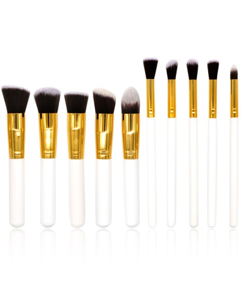Elegant Makeup Brushes, 10Pcs Wooden Makeup Brush Set 