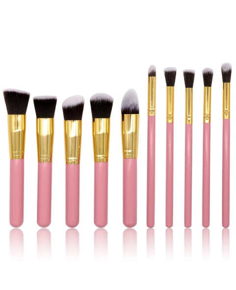 Elegant Makeup Brushes, 10Pcs Wooden Makeup Brush Set 