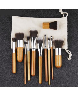 Makeup Brushes With Bag 11Pcs Professional Makeup Brush Set, Premium Synthetic hair, Bamboo Brush Set