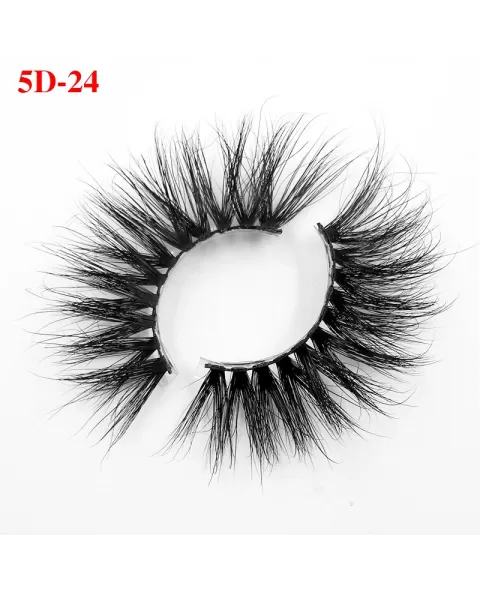 Luxury Mink False Eyelashes, 25mm Full Length Lash, Natural Volume & Round Shape, Reusable Fake Lashes