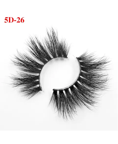 Luxury Mink False Eyelashes, 25mm Full Length Lash, Natural Volume & Round Shape, Reusable Fake Lashes