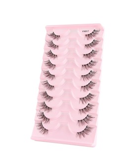 10 pairs False Eyelashes Natural Look Eyelashes Soft Fake Lashes 100% Handmade Lashes Reusable Eye Lash