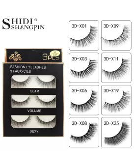 Handmade Soft 3 Pairs Eyelashes Pack