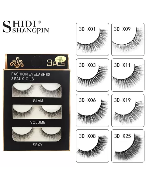 Handmade Soft 3 Pairs Eyelashes Pack