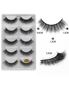 5 Pairs False Mink Lashes Kit, False Lashes Natural Look Eye Lashes Cat Eye Fake Eyelashes