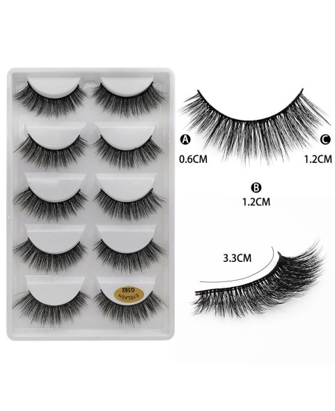 5 Pairs False Mink Lashes Kit, False Lashes Natural Look Eye Lashes Cat Eye Fake Eyelashes
