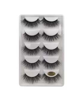 5 Pairs False Mink Lashes Kit, False Lashes Natural Look Eye Lashes Cat Eye Fake Eyelashes