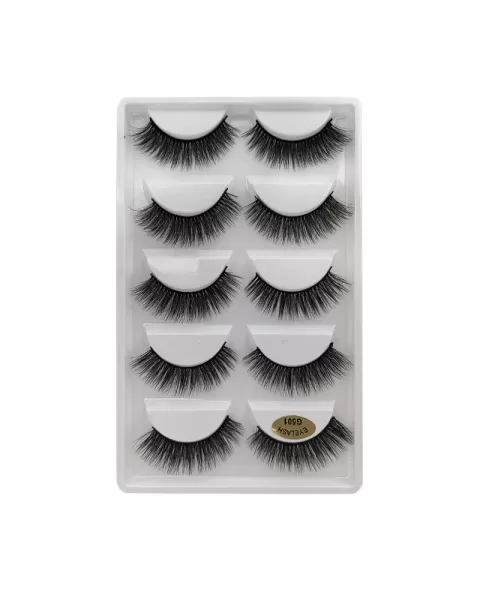 5 Pairs False Mink Lashes Kit, False Lashes Natural Look Eye Lashes Cat Eye Fake Eyelashes