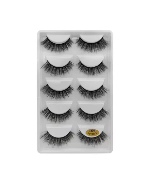 5 Pairs False Mink Lashes Kit, False Lashes Natural Look Eye Lashes Cat Eye Fake Eyelashes