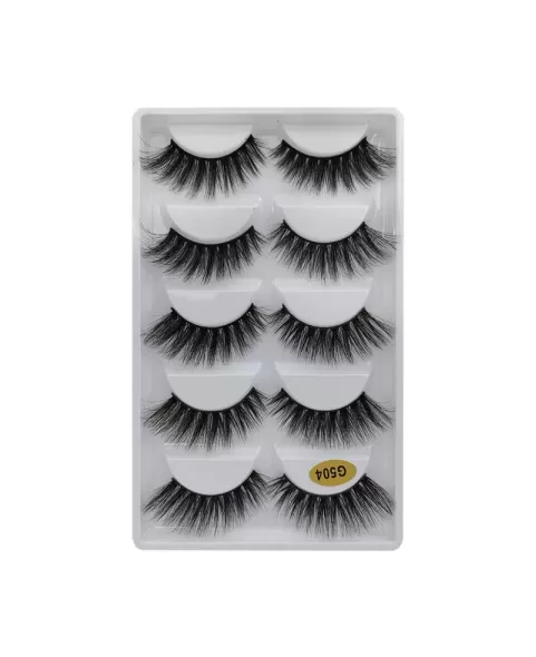 5 Pairs False Mink Lashes Kit, False Lashes Natural Look Eye Lashes Cat Eye Fake Eyelashes