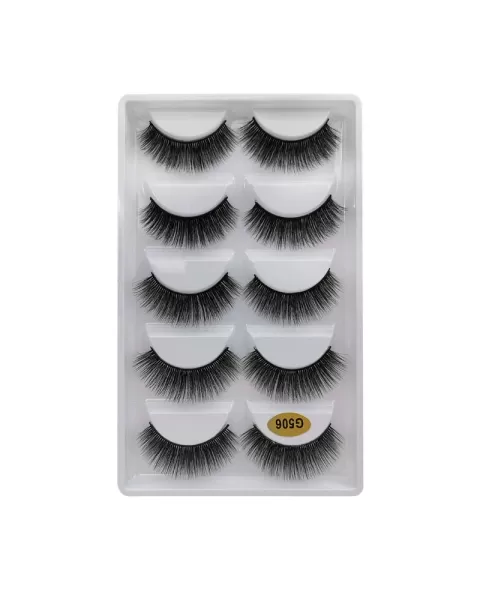 5 Pairs False Mink Lashes Kit, False Lashes Natural Look Eye Lashes Cat Eye Fake Eyelashes