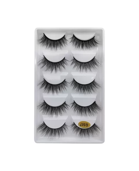 5 Pairs False Mink Lashes Kit, False Lashes Natural Look Eye Lashes Cat Eye Fake Eyelashes