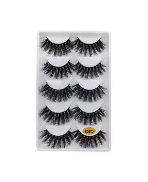 5 Pairs False Mink Lashes Kit, False Lashes Natural Look Eye Lashes Cat Eye Fake Eyelashes