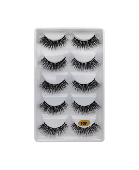 5 Pairs False Mink Lashes Kit, False Lashes Natural Look Eye Lashes Cat Eye Fake Eyelashes