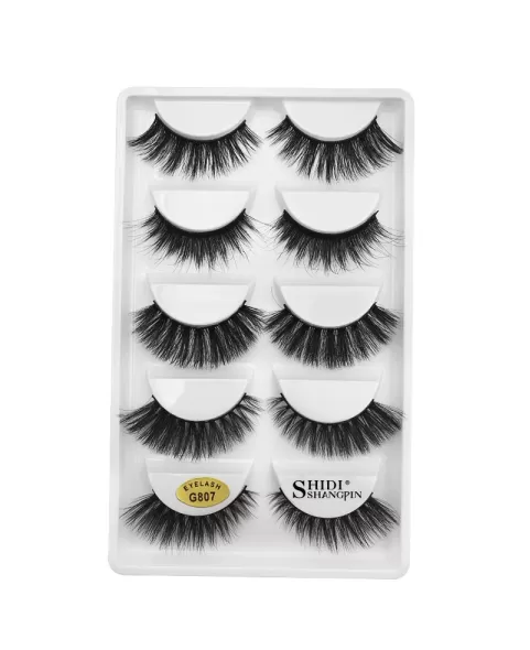 5 Pairs of Natural Voluminous False Eyelashes - 5D Faux Mink Lashes, Soft and Fluffy for Everyday Natural Look