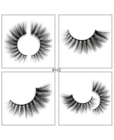 Natural Voluminous False Eyelashes Set, Faux Eyelash Set with 1 Pair Lash ,1 Lash Brush and 1 Lash Tweezer