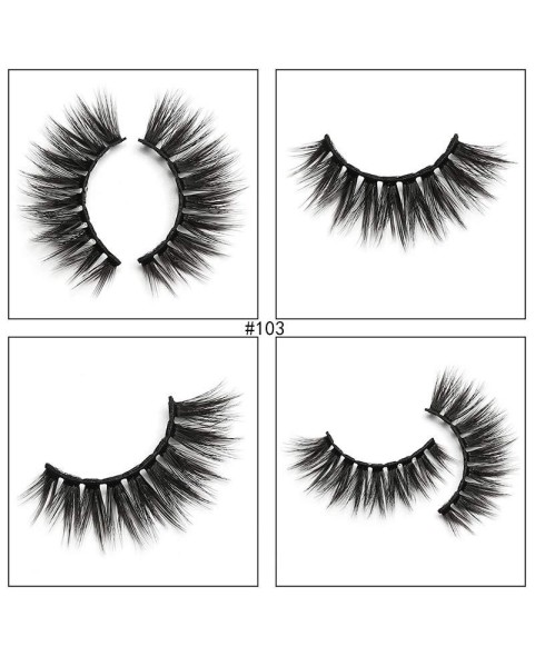 Natural Voluminous False Eyelashes Set, Faux Eyelash Set with 1 Pair Lash ,1 Lash Brush and 1 Lash Tweezer