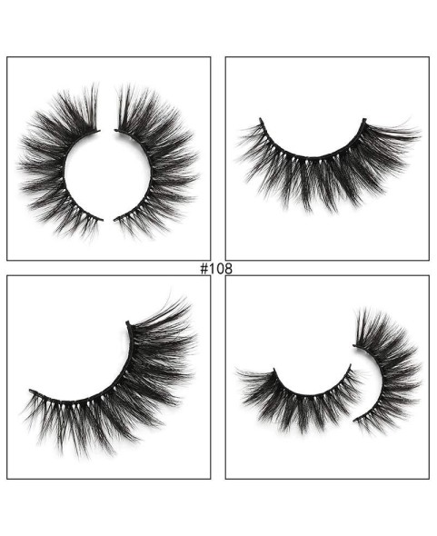 Natural Voluminous False Eyelashes Set, Faux Eyelash Set with 1 Pair Lash ,1 Lash Brush and 1 Lash Tweezer