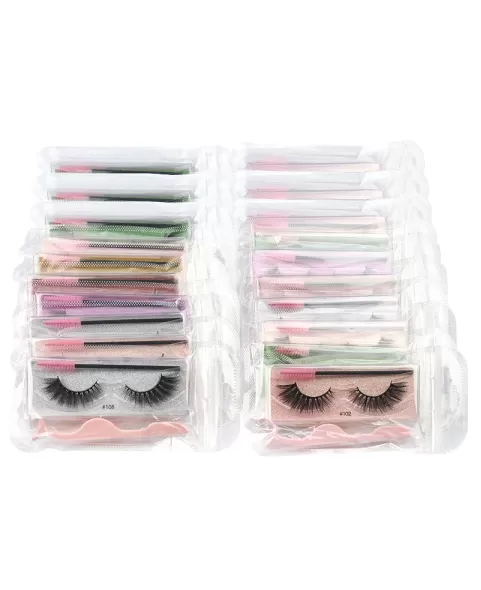 Natural Voluminous False Eyelashes Set, Faux Eyelash Set with 1 Pair Lash ,1 Lash Brush and 1 Lash Tweezer