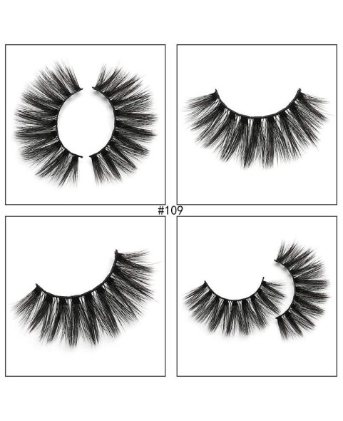 Natural Voluminous False Eyelashes Set, Faux Eyelash Set with 1 Pair Lash ,1 Lash Brush and 1 Lash Tweezer