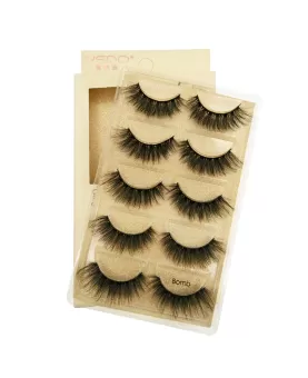 Soft Long Natural 3D Mink Eyelashes 5 Pairs Pack