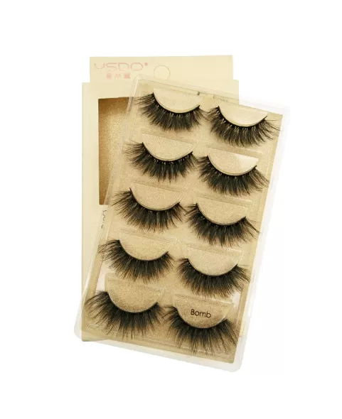 Soft Long Natural 3D Mink Eyelashes 5 Pairs Pack