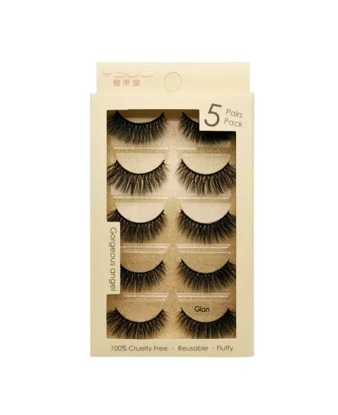Soft Long Natural 3D Mink Eyelashes 5 Pairs Pack