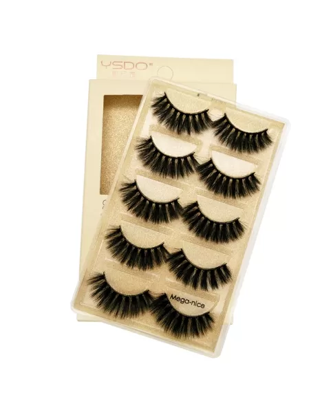 Soft Long Natural 3D Mink Eyelashes 5 Pairs Pack