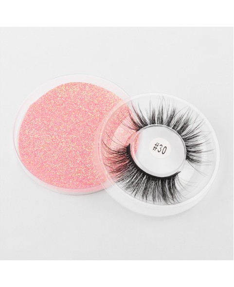 False Mink Eyelahses Packaging Circle Box, 1 Pair Eyelash 