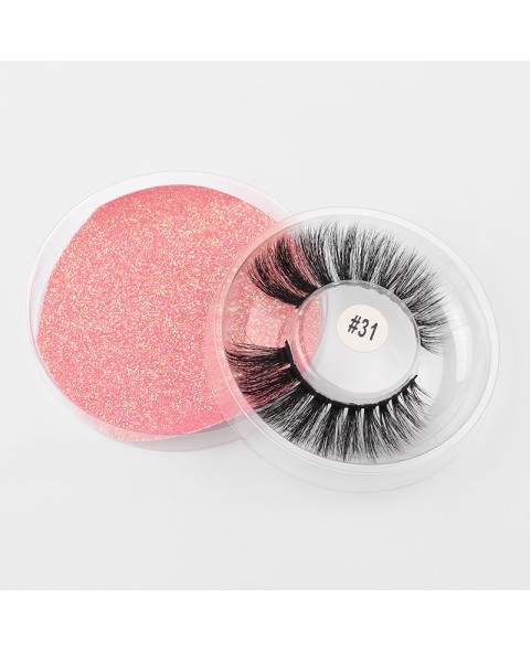 False Mink Eyelahses Packaging Circle Box, 1 Pair Eyelash 