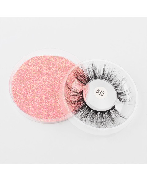 False Mink Eyelahses Packaging Circle Box, 1 Pair Eyelash 