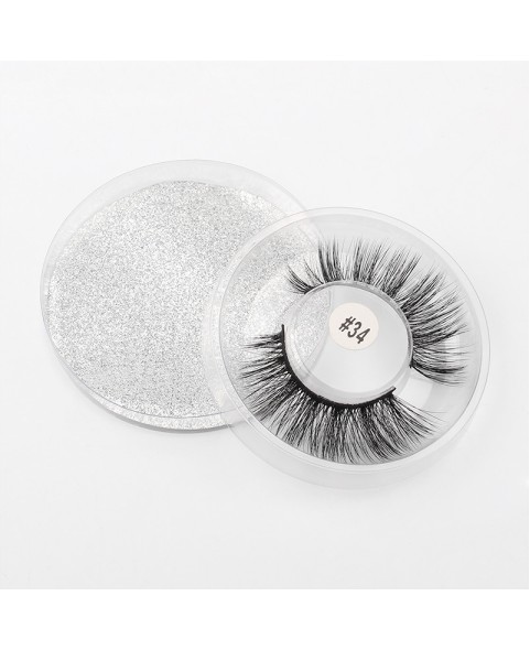False Mink Eyelahses Packaging Circle Box, 1 Pair Eyelash 