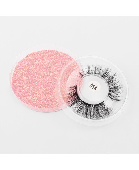 False Mink Eyelahses Packaging Circle Box, 1 Pair Eyelash 