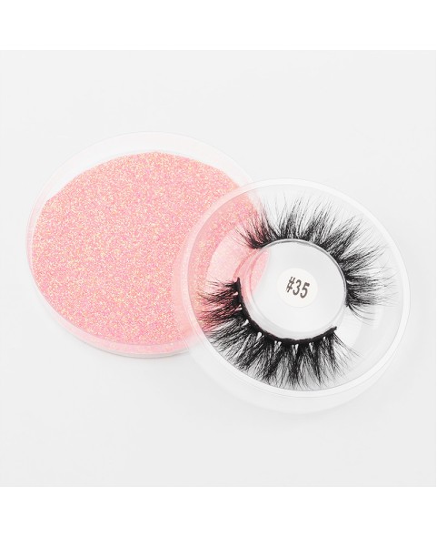 False Mink Eyelahses Packaging Circle Box, 1 Pair Eyelash 