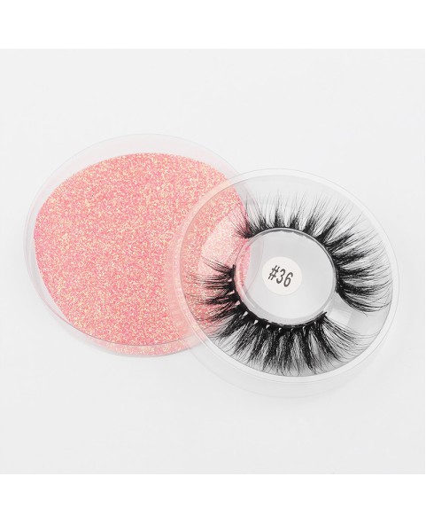 False Mink Eyelahses Packaging Circle Box, 1 Pair Eyelash 
