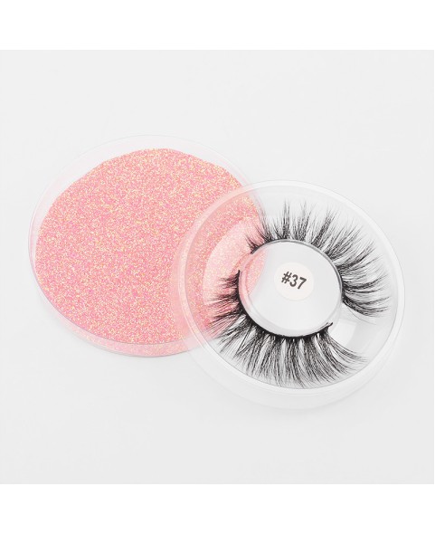 False Mink Eyelahses Packaging Circle Box, 1 Pair Eyelash 