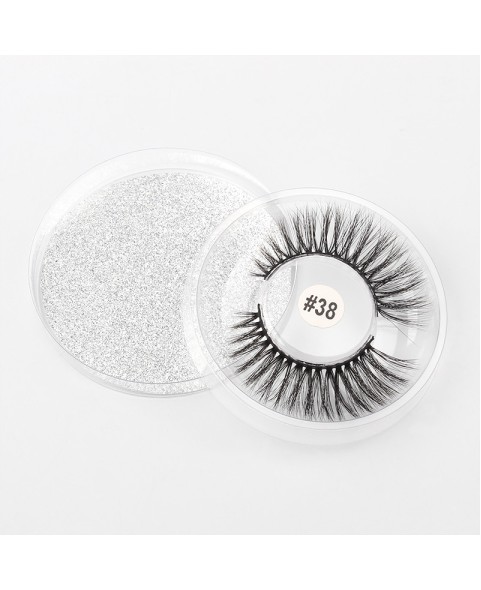 False Mink Eyelahses Packaging Circle Box, 1 Pair Eyelash 