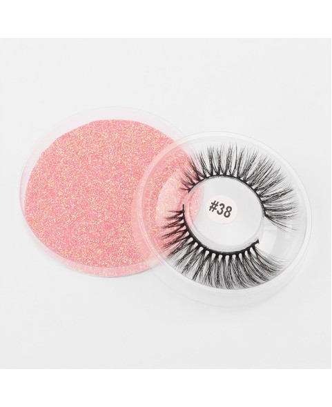 False Mink Eyelahses Packaging Circle Box, 1 Pair Eyelash 