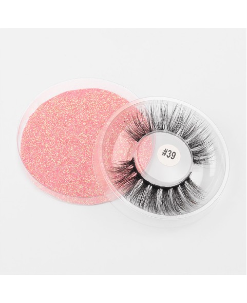 False Mink Eyelahses Packaging Circle Box, 1 Pair Eyelash 