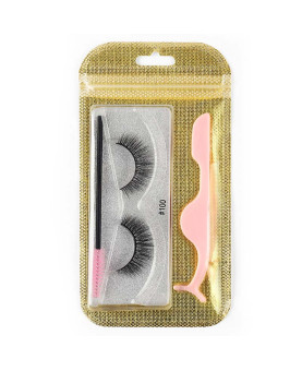 Eyelashes Pack, 1 Pair Eyelash with 1 Eyelash Brush and 1 Eyelash Tweezer