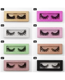 False Eyelashes, Matte Black Faux Mink Collection, 3D Volume Lash, Soft & Matte Finish, 1 Pair Fake Eyelashes