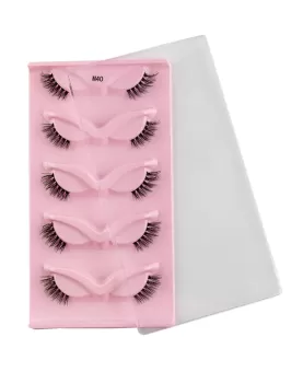 Lashes Natural Look Cat Eye False Eyelashes Fluffy Fox Eye Lashes Wispy Lashes Strip Fake Eyelash Extension, 5 Pairs Pack