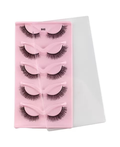 Lashes Natural Look Cat Eye False Eyelashes Fluffy Fox Eye Lashes Wispy Lashes Strip Fake Eyelash Extension, 5 Pairs Pack