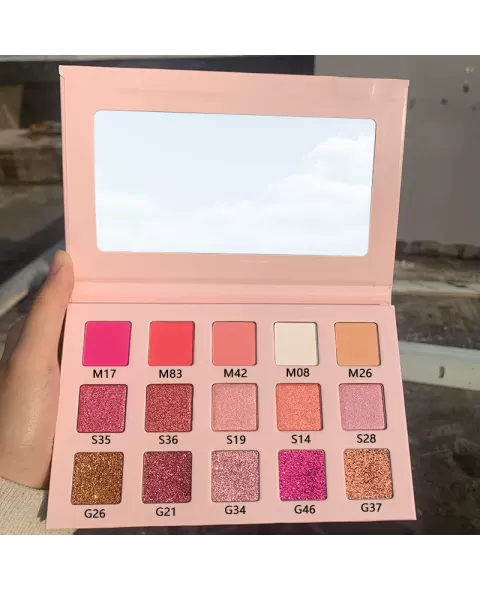 15 Colors Shimmer Matte Metallic Glitter Eye Shadow Pallet