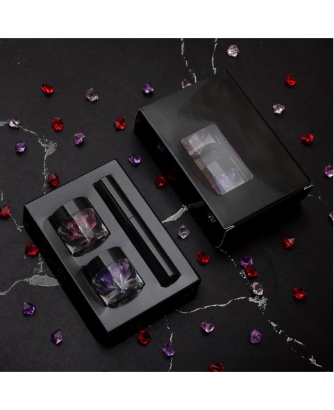 2 Colors Glitter Lip Kit, Diamond Metllic High Pigmented Powder for Lips Cosmetics, Glitter Lips Makeup,with Lip Primer and Brush, Long Wear-Set