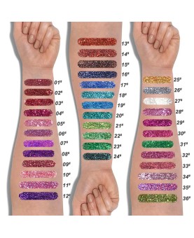 2 Colors Glitter Lip Kit, Diamond Metllic High Pigmented Powder for Lips Cosmetics, Glitter Lips Makeup,with Lip Primer and Brush, Long Wear-Set